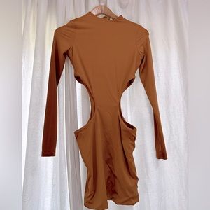 Mustard cutout dress size S from Meshki